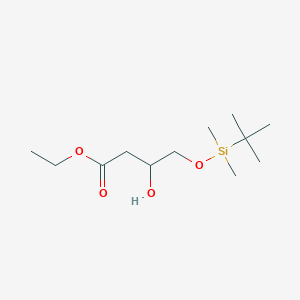 molecular formula C12H26O4Si B12287383 Ethyl 4-[tert-butyl(dimethyl)silyl]oxy-3-hydroxybutanoate 