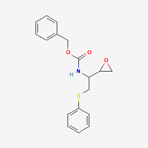 molecular formula C18H19NO3S B12287486 benzyl N-[1-(oxiran-2-yl)-2-phenylsulfanylethyl]carbamate 