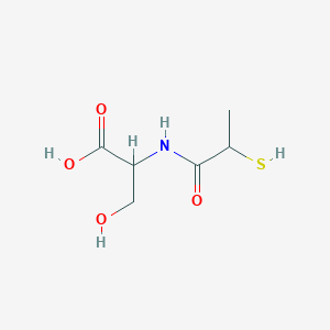 molecular formula C6H11NO4S B12287492 3-Hydroxy-2-(2-sulfanylpropanoylamino)propanoic acid 