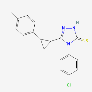 molecular formula C18H16ClN3S B1228755 4-(4-chlorophenyl)-3-[2-(4-methylphenyl)cyclopropyl]-1H-1,2,4-triazole-5-thione 