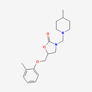 molecular formula C18H26N2O3 B1228757 5-[(2-甲基苯氧基)甲基]-3-[(4-甲基-1-哌啶基)甲基]-2-恶唑烷酮 