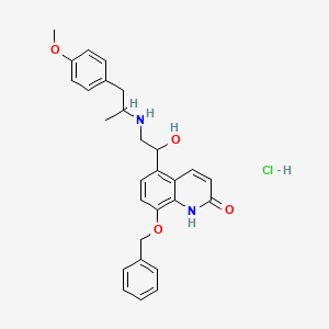 5-[1-hydroxy-2-[1-(4-methoxyphenyl)propan-2-ylamino]ethyl]-8-phenylmethoxy-1H-quinolin-2-one;hydrochloride