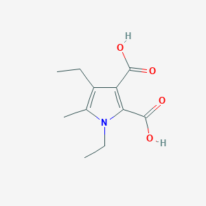 molecular formula C11H15NO4 B12287591 1,4-Diethyl-5-methyl-1H-pyrrole-2,3-dicarboxylic acid CAS No. 91248-33-8