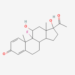 17-Acetyl-9-fluoro-11,17-dihydroxy-10,13-dimethyl-6,7,8,11,12,14,15,16-octahydrocyclopenta[a]phenanthren-3-one