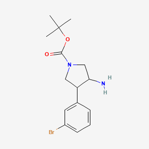 Tert-butyl 3-amino-4-(3-bromophenyl)pyrrolidine-1-carboxylate