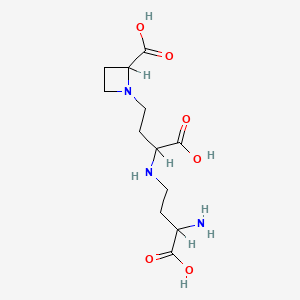 molecular formula C12H21N3O6 B1228768 N-(N-(3-Amino-3-carboxypropyl)-3-amino-3-carboxypropyl)azetidine-2-carboxylic acid 