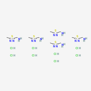 molecular formula C20H43Cl8N15S5 B12287680 (5-methyl-1,3,4-thiadiazol-2-yl)methanamine;octahydrochloride 