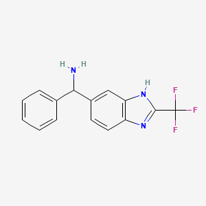 molecular formula C15H12F3N3 B12287760 phenyl[2-(trifluoromethyl)-1H-1,3-benzodiazol-5-yl]methanamine CAS No. 939758-10-8