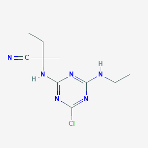 molecular formula C10H15ClN6 B1228778 2-{[4-Chloro-6-(ethylamino)-1,3,5-triazin-2-yl]amino}-2-methylbutanenitrile 
