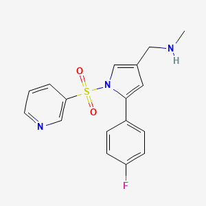 molecular formula C17H16FN3O2S B12287799 1-(5-(4-Fluorophenyl)-1-(pyridin-3-ylsulfonyl)-1H-pyrrol-3-yl)-N-methylmethanamine 