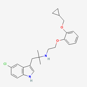 molecular formula C24H29ClN2O2 B1228780 1-(5-chloro-1H-indol-3-yl)-N-[2-[2-(cyclopropylmethoxy)phenoxy]ethyl]-2-methylpropan-2-amine 