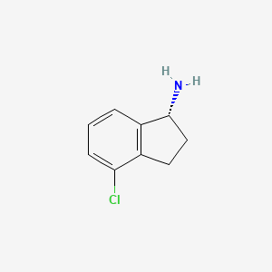 molecular formula C9H10ClN B12287821 (1R)-4-chloro-2,3-dihydro-1H-inden-1-amine 