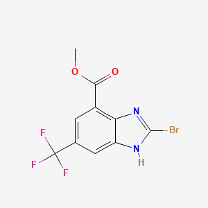 molecular formula C10H6BrF3N2O2 B12287829 methy2-Bromo-5-(trifluoromethyl)-1H-1,3-benzodiazole-7-carboxylate 