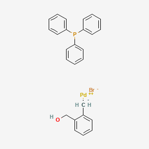 Bromo[(2-(hydroxy-kappaO)methyl)phenylmethyl-kappaC](triphenylphosphine)palladium (II)