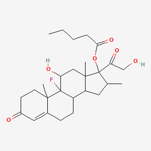 molecular formula C27H39FO6 B12287849 [9-Fluoro-11-hydroxy-17-(2-hydroxyacetyl)-10,13,16-trimethyl-3-oxo-1,2,6,7,8,11,12,14,15,16-decahydrocyclopenta[a]phenanthren-17-yl] pentanoate 