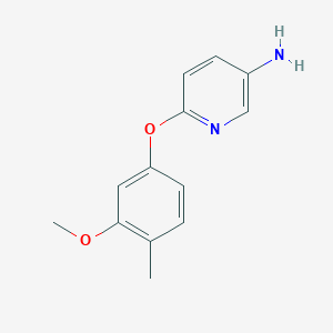 molecular formula C13H14N2O2 B12287887 3-Amino-6-(3-methoxy-4-methylphenoxy)pyridine 