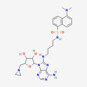 N-[4-[[6-amino-9-[5-(aziridin-1-ylmethyl)-3,4-dihydroxyoxolan-2-yl]purin-8-yl]amino]butyl]-5-(dimethylamino)naphthalene-1-sulfonamide