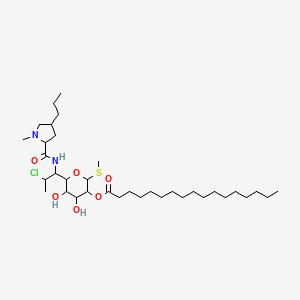 molecular formula C35H65ClN2O6S B12288002 [6-[2-Chloro-1-[(1-methyl-4-propylpyrrolidine-2-carbonyl)amino]propyl]-4,5-dihydroxy-2-methylsulfanyloxan-3-yl] heptadecanoate 