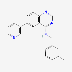 molecular formula C21H18N4 B1228801 N-[(3-methylphenyl)methyl]-6-(3-pyridinyl)-4-quinazolinamine 