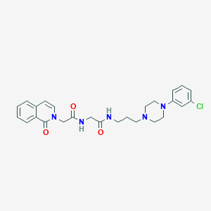 molecular formula C26H30ClN5O3 B1228802 N-[3-[4-(3-chlorophenyl)-1-piperazinyl]propyl]-2-[[1-oxo-2-(1-oxo-2-isoquinolinyl)ethyl]amino]acetamide 
