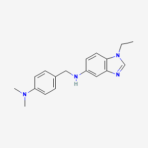 molecular formula C18H22N4 B1228805 N-[[4-(dimethylamino)phenyl]methyl]-1-ethyl-5-benzimidazolamine 
