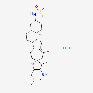 N-(3',6',11,12b-tetramethylspiro[1,2,3,4,4a,5,6,6a,6b,7,8,10,12,12a-tetradecahydronaphtho[2,1-a]azulene-9,2'-3a,4,5,6,7,7a-hexahydro-3H-furo[3,2-b]pyridine]-3-yl)methanesulfonamide;hydrochloride