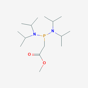 molecular formula C15H33N2O2P B12288067 Acetic acid, [bis[bis(1-methylethyl)amino]phosphino]-, methyl ester CAS No. 411234-01-0