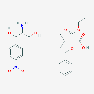 molecular formula C24H32N2O9 B12288108 2-Amino-1-(4-nitrophenyl)propane-1,3-diol;2-ethoxycarbonyl-3-methyl-2-phenylmethoxybutanoic acid 