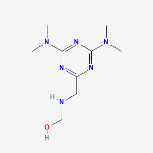 molecular formula C9H18N6O B12288132 Methanol, 1-[[4,6-bis(dimethylamino)-1,3,5-triazin-2-yl]methylamino]- 