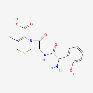 molecular formula C16H17N3O5S B12288137 7-[[2-Amino-2-(2-hydroxyphenyl)acetyl]amino]-3-methyl-8-oxo-5-thia-1-azabicyclo[4.2.0]oct-2-ene-2-carboxylic acid 