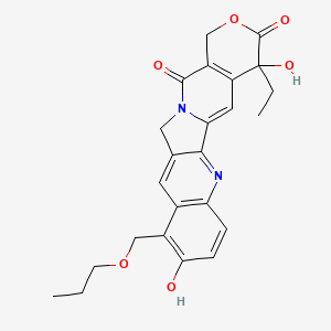 19-Ethyl-7,19-dihydroxy-8-(propoxymethyl)-17-oxa-3,13-diazapentacyclo[11.8.0.02,11.04,9.015,20]henicosa-1(21),2,4(9),5,7,10,15(20)-heptaene-14,18-dione