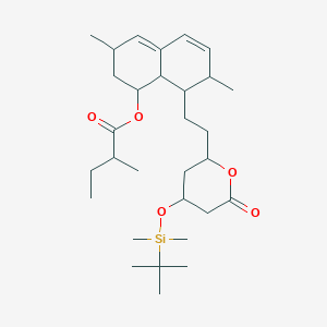 [8-[2-[4-[Tert-butyl(dimethyl)silyl]oxy-6-oxooxan-2-yl]ethyl]-3,7-dimethyl-1,2,3,7,8,8a-hexahydronaphthalen-1-yl] 2-methylbutanoate