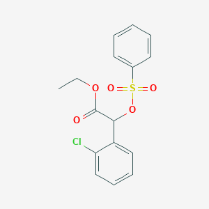 molecular formula C16H15ClO5S B12288245 (alphaR)-2-Chloro-alpha-[(phenylsulfonyl)oxy]-benzeneaceticAcidEthylEster 