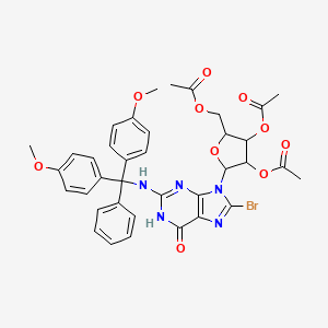 [(2R,3R,4R,5R)-3,4-bis(acetyloxy)-5-(2-{[bis(4-methoxyphenyl)(phenyl)methyl]amino}-8-bromo-6-oxo-6,9-dihydro-1H-purin-9-yl)oxolan-2-yl]methyl acetate