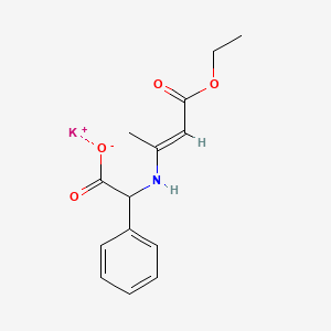 molecular formula C14H16KNO4 B12288314 2-[N-(D,L-Phenylglycine)]crotonic Acid Ethyl Ester Potassium Salt 