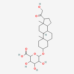 molecular formula C27H42O9 B12288326 21-Hydroxy-20-oxo-5beta-pregnan-3alpha-yl beta-D-Glucopyranosiduronic Acid 