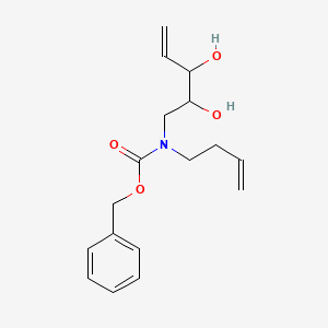 molecular formula C17H23NO4 B12288346 5-[3-Buten-1-yl[(phenylmethoxy)carbonyl]amino]-1,2,5-trideoxy-D-erythro-pent-1-enitol 