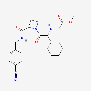 Ethyl 2-[[2-[2-[(4-cyanophenyl)methylcarbamoyl]azetidin-1-yl]-1-cyclohexyl-2-oxoethyl]amino]acetate