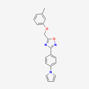 molecular formula C20H17N3O2 B1228836 5-[(3-Methylphenoxy)methyl]-3-[4-(1-pyrrolyl)phenyl]-1,2,4-oxadiazole 