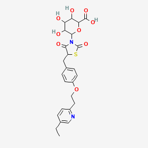 6-[5-[[4-[2-(5-Ethylpyridin-2-yl)ethoxy]phenyl]methyl]-2,4-dioxo-1,3-thiazolidin-3-yl]-3,4,5-trihydroxyoxane-2-carboxylic acid