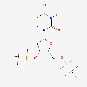 molecular formula C21H40N2O5Si2 B12288383 1-[4-[Tert-butyl(dimethyl)silyl]oxy-5-[[tert-butyl(dimethyl)silyl]oxymethyl]oxolan-2-yl]pyrimidine-2,4-dione 