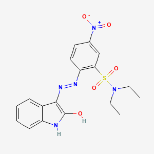 molecular formula C18H19N5O5S B1228839 N,N-diethyl-5-nitro-2-[(2-oxo-3-indolyl)hydrazo]benzenesulfonamide 