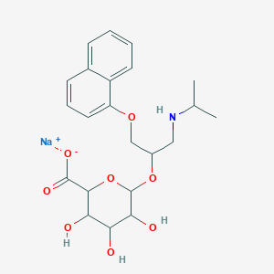 molecular formula C22H28NNaO8 B12288437 Sodium;3,4,5-trihydroxy-6-[1-naphthalen-1-yloxy-3-(propan-2-ylamino)propan-2-yl]oxyoxane-2-carboxylate 