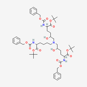 (5S,15S)-5,15-Bis[(tert-butyloxy)carbonyl]-10-[(5S)-6-(tert-butyloxy)-6-oxo-5-[[(benzyloxy)carbonyl]amino]hexyl]-8,12-dihydroxy-3-oxo-1-phenyl-2-oxa-4,10,16-triazaheptadecan-17-oic Acid Benzyl Ester