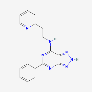 molecular formula C17H15N7 B12288464 5-Phenyl-N-[2-(2-pyridyl)ethyl]-1H-[1,2,3]triazolo[4,5-d]pyrimidin-7-amine 