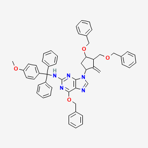 6-(Benzyloxy)-9-((1S,3R,3S)-4-(benzyloxy)-3-(benzyloxymethyl)-2-methylenecyclopentyl)-N-((4-methoxyphenyl)diphenylmethyl)-9H-purin-2-amine