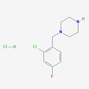 molecular formula C11H15Cl2FN2 B12288553 1-(2-Chloro-4-fluorobenzyl)piperazine hydrochloride 