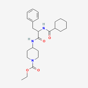 molecular formula C24H35N3O4 B1228865 ethyl 4-{[N-(cyclohexylcarbonyl)phenylalanyl]amino}piperidine-1-carboxylate 
