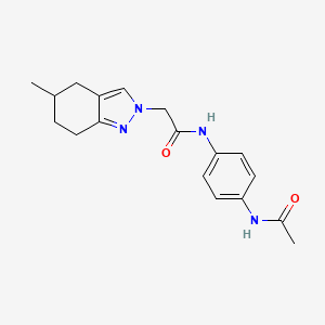 molecular formula C18H22N4O2 B1228868 N-(4-acetamidophenyl)-2-(5-methyl-4,5,6,7-tetrahydroindazol-2-yl)acetamide 