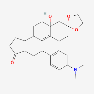 molecular formula C28H37NO4 B12288702 (5alpha,11beta)-11-[4-(Dimethylamino)phenyl]-5-hydroxy-estr-9-ene-3,17-dione Cyclic 3-(1,2-Ethanediyl Acetal) 